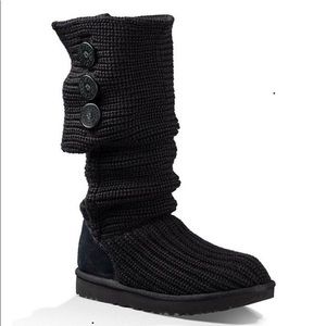 Ugg Black Cardi boots with buttons